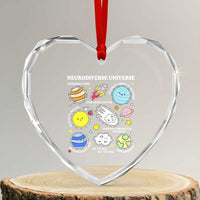 Neurodiverse Universe Heart Crystal Glass Ornament Autism Awareness ADHD ASD Neurodiversity - Wonder Print Shop