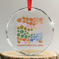 Neurodiversity Boho Floral Crystal Glass Ornament Celebrate Minds of All Kinds Autism ADHD ASD TS02