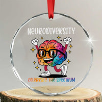 Neurodiversity Brain Crystal Glass Ornament Celebrate The Spectrum Autism Acceptance ASD ADHD - Wonder Print Shop