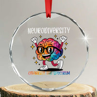 Neurodiversity Brain Crystal Glass Ornament Celebrate The Spectrum Autism Acceptance ASD ADHD TS02