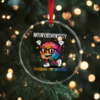 Neurodiversity Brain Crystal Glass Ornament Celebrate The Spectrum Autism Acceptance ASD ADHD TS02