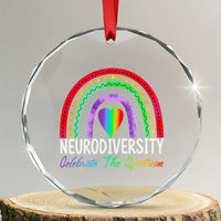 Neurodiversity Crystal Glass Ornament Autism Spectrum ASD ADHD Rainbow Boho - Wonder Print Shop