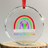 Neurodiversity Crystal Glass Ornament Autism Spectrum ASD ADHD Rainbow Boho TS02
