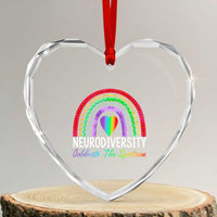 Neurodiversity Heart Crystal Glass Ornament Autism Spectrum ASD ADHD Rainbow Boho - Wonder Print Shop