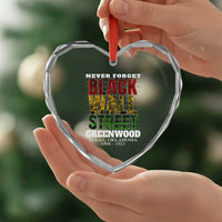 Never Forget Black Wall Street Heart Crystal Glass Ornament Tulsa Oklahoma Black History Month