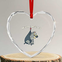 Never Forget Ed The Zebra Meme Heart Crystal Glass Ornament Funny Viral Animal Escape Internet Humor Fans - Wonder Print Shop