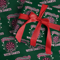 Never Underestimate A Girl Dart Player Gift Idea Wrapping Paper Roll - Wonder Print Shop