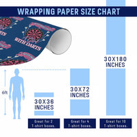 Never Underestimate A Girl Dart Player Gift Idea Wrapping Paper Roll - Wonder Print Shop