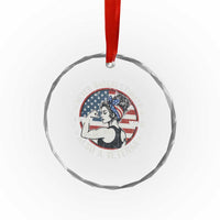 Never Underestimate A Women Who Is Also A Veteran Crystal Glass Ornament Female Veteran TS11