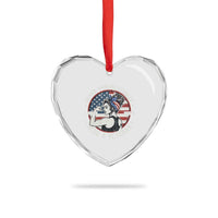 Never Underestimate A Women Who Is Also A Veteran Heart Crystal Glass Ornament Female Veteran - Wonder Print Shop
