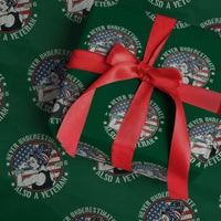 Never Underestimate A Women Who Is Also A Veteran Wrapping Paper Roll Female Veteran - Wonder Print Shop
