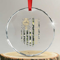New Dad 2026 Crystal Glass Ornament Camo American Flag Military Dad Father's Day