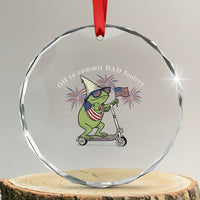 New Dad Frog 4th of July Crystal Glass Ornament Off to Commit Dad Foolery