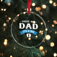 New Dad It's a Boy Crystal Glass Ornament Newborn Daddy Father Baby Boy Son TS10