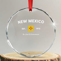 New Mexico Flag Map Zia Sun Souvenir Crystal Glass Ornament