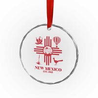 New Mexico Flag Zia Sun Souvenir Crystal Glass Ornament New Mexico Zia Chiles Balloon Roadrunner Yucca