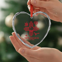 New Mexico Flag Zia Sun Souvenir Heart Crystal Glass Ornament New Mexico Zia Chiles Balloon Roadrunner Yucca