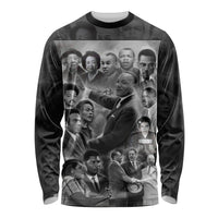 Civil Rights Leaders Long Sleeve Shirt Black White Vintage Style LT8