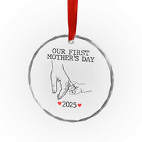 New Mom Est. 2025 Crystal Glass Ornament First Mothers Day Matching Gift Light TS02