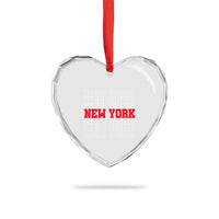 New York Vintage Heart Crystal Glass Ornament State Pride Classic Throwback Design