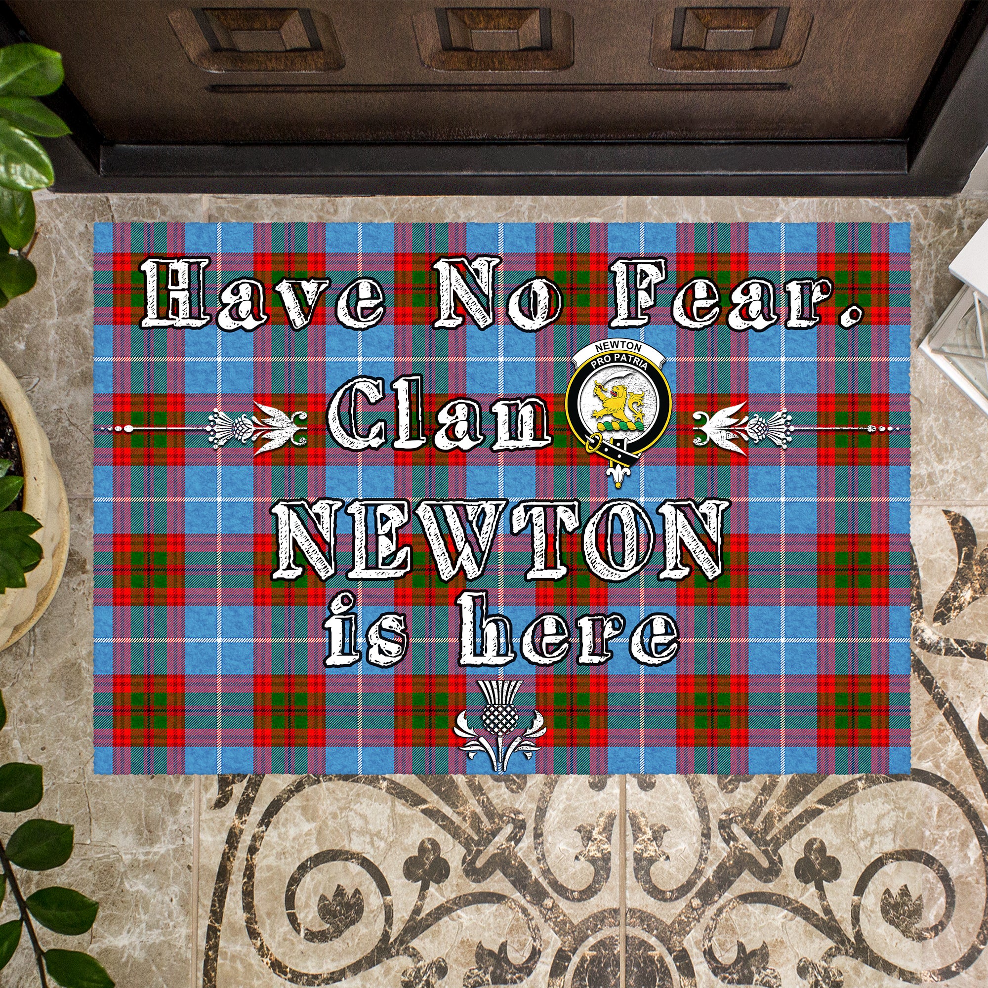 newton-clan-tartan-door-mat-family-crest-have-no-fear-tartan-door-mat