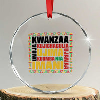 Nguzo Saba Seven Principles Crystal Glass Ornament African Heritage Celebration Gift TS12