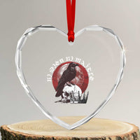 Ni Dieu Ni Maitre No God No Masters Heart Crystal Glass Ornament Raven Skull - Wonder Print Shop