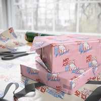 No Ice Please Angry Cat Graphic Wrapping Paper Roll Subtle Against Ice Protest Political Resistance