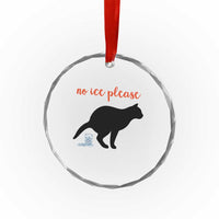 No Ice Please Crystal Glass Ornament Funny Cat Abolish ICE Meme
