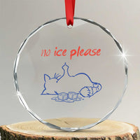 No Ice Please Crystal Glass Ornament Funny Cat Anti ICE Deportation Human Rights