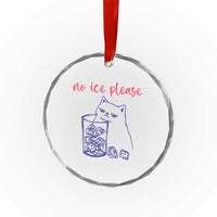 No Ice Please Funny Cat Meme Crystal Glass Ornament Subtle Against Ice Protest Political Resistance