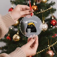No ICE Protest Crystal Glass Ornament Is He Dead Yet Black Cat Meme