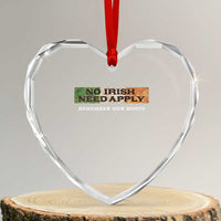 No Irish Need Apply Remember Our Roots Heart Crystal Glass Ornament Celtic Pride History