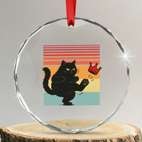 No Kings Black Cat Crystal Glass Ornament Funny Kitten Social Justice TS10