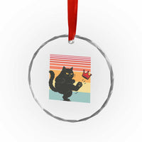 No Kings Black Cat Crystal Glass Ornament Funny Kitten Social Justice TS10