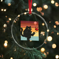 No Kings Black Cat Crystal Glass Ornament Funny Kitten Social Justice TS10