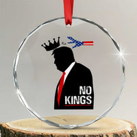 No Kings Crystal Glass Ornament Funny Resist Meme TS10