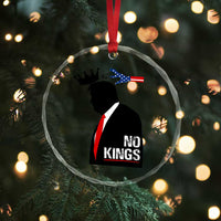 No Kings Crystal Glass Ornament Funny Resist Meme - Wonder Print Shop