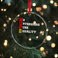 No Kings Crystal Glass Ornament No Oppressors Pure Equality - Wonder Print Shop