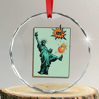 No Kings Crystal Glass Ornament Statue of Liberty Political Protest TS14