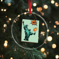 No Kings Crystal Glass Ornament Statue of Liberty Political Protest TS14