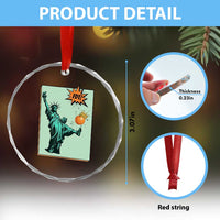 No Kings Crystal Glass Ornament Statue of Liberty Political Protest - Wonder Print Shop