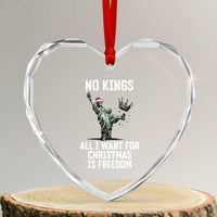 No Kings Heart Crystal Glass Ornament All I Want For Christmas Is Freedom - Wonder Print Shop