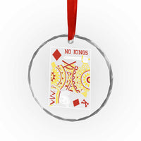No Kings in America Crystal Glass Ornament Resist Protest Playing Card - Wonder Print Shop
