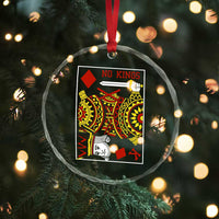 No Kings in America Crystal Glass Ornament Resist Protest Playing Card - Wonder Print Shop