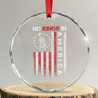 No Kings In America Crystal Glass Ornament Retro Freedom American Betsy Ross Flag TS02