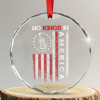 No Kings In America Crystal Glass Ornament Retro Freedom American Betsy Ross Flag - Wonder Print Shop