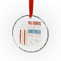 No Kings in America Crystal Glass Ornament Since 1776 Social Justice American Flag - Wonder Print Shop