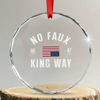No Kings in America Crystal Glass Ornament US Flag Upside Down TS10