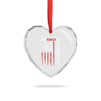 No Kings In America Heart Crystal Glass Ornament Retro Freedom American Betsy Ross Flag - Wonder Print Shop